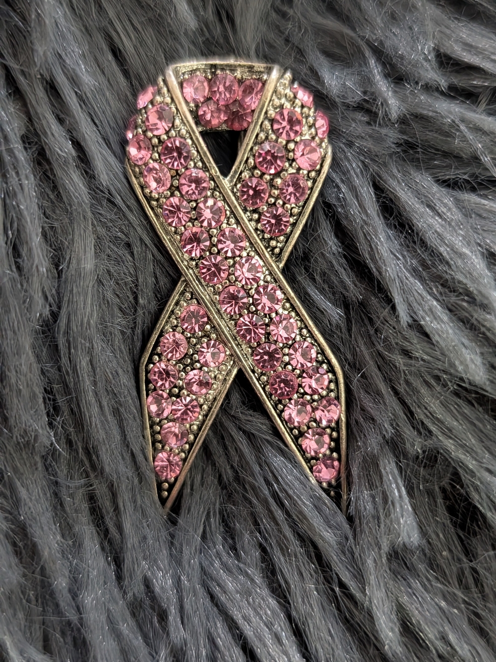 Vintage Pink Floral Ribbon Brooch